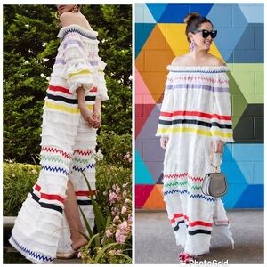 Cynthia Rowley Ditch Plains Fringe Maxi Dress Size Large